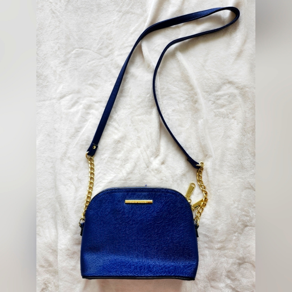 Royal Blue Steve Madden Cossbody Bag With Gold Chain Strap